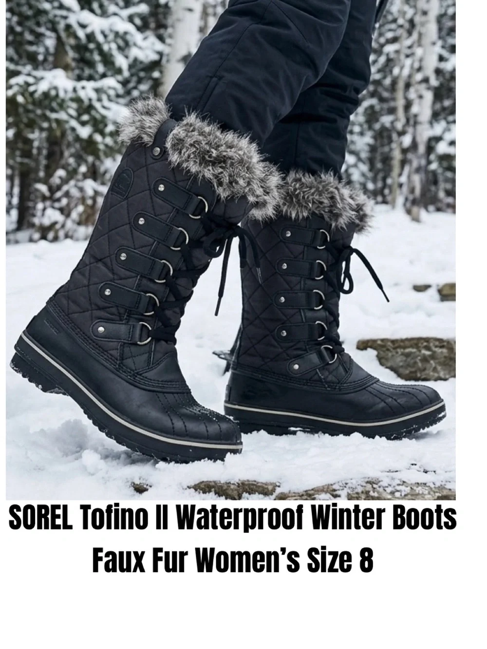 SOREL Tofino II Waterproof Winter Boots Faux Fur Women’s Size 8